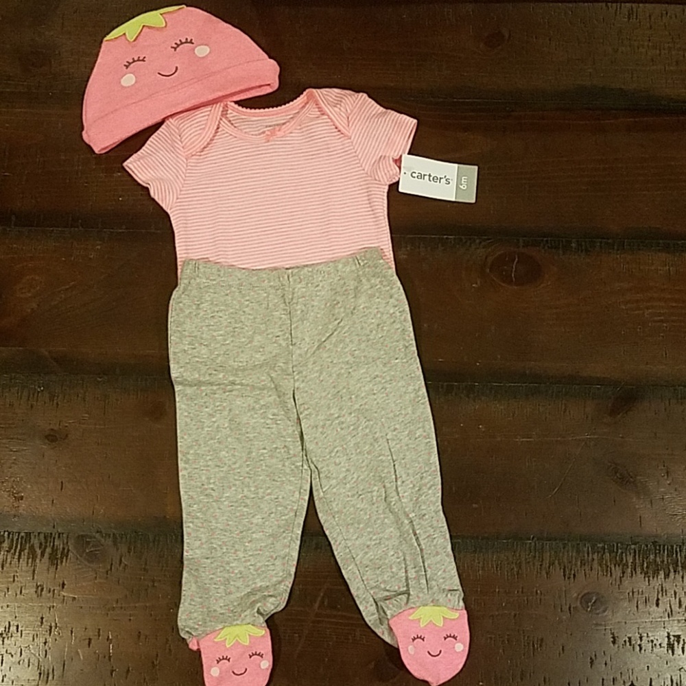 Carter's strawberry outfit set